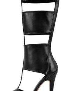 SexyTag Women's Platform Gladiator Knee High Sandal Boots - Open Toe Stiletto Heels - Stylish Cut-Out Design - Perfect f