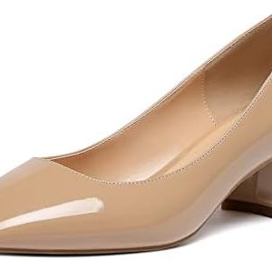 Mettesally Women's Elegant Comfort Block Heel Pumps - Square Toe Middle Heels for Party & Club Wear - Ideal Dress Shoes