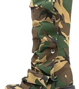 Atuelang Women's Slouchy Fold Over Platform Boots - Stylish Mid Calf Pull On Fashion Footwear with Snap Button - Perfect