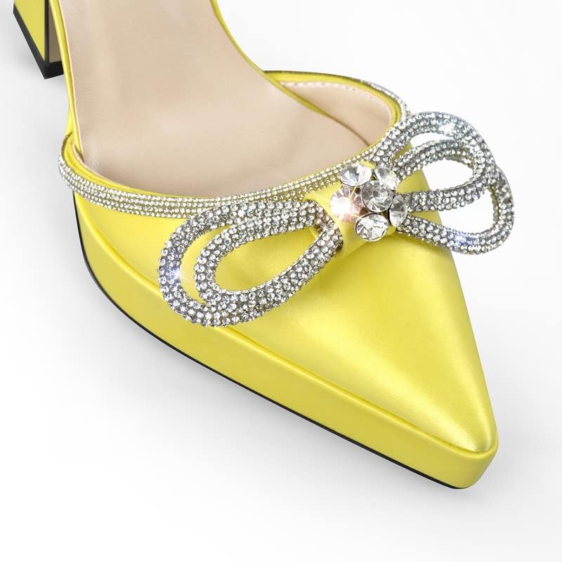 sexytag Women's Rhinestone Bow Platform Sandals - Chunky High Heels with Clear Ankle Strap for Elegant Evening Wear - St