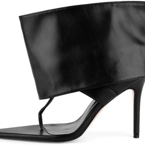 Sexytag Women’s Thong High Heel Sandals - Pointed Open Toe Ankle Cuff - Fashionable Stiletto T Strap Dress Shoes for Par